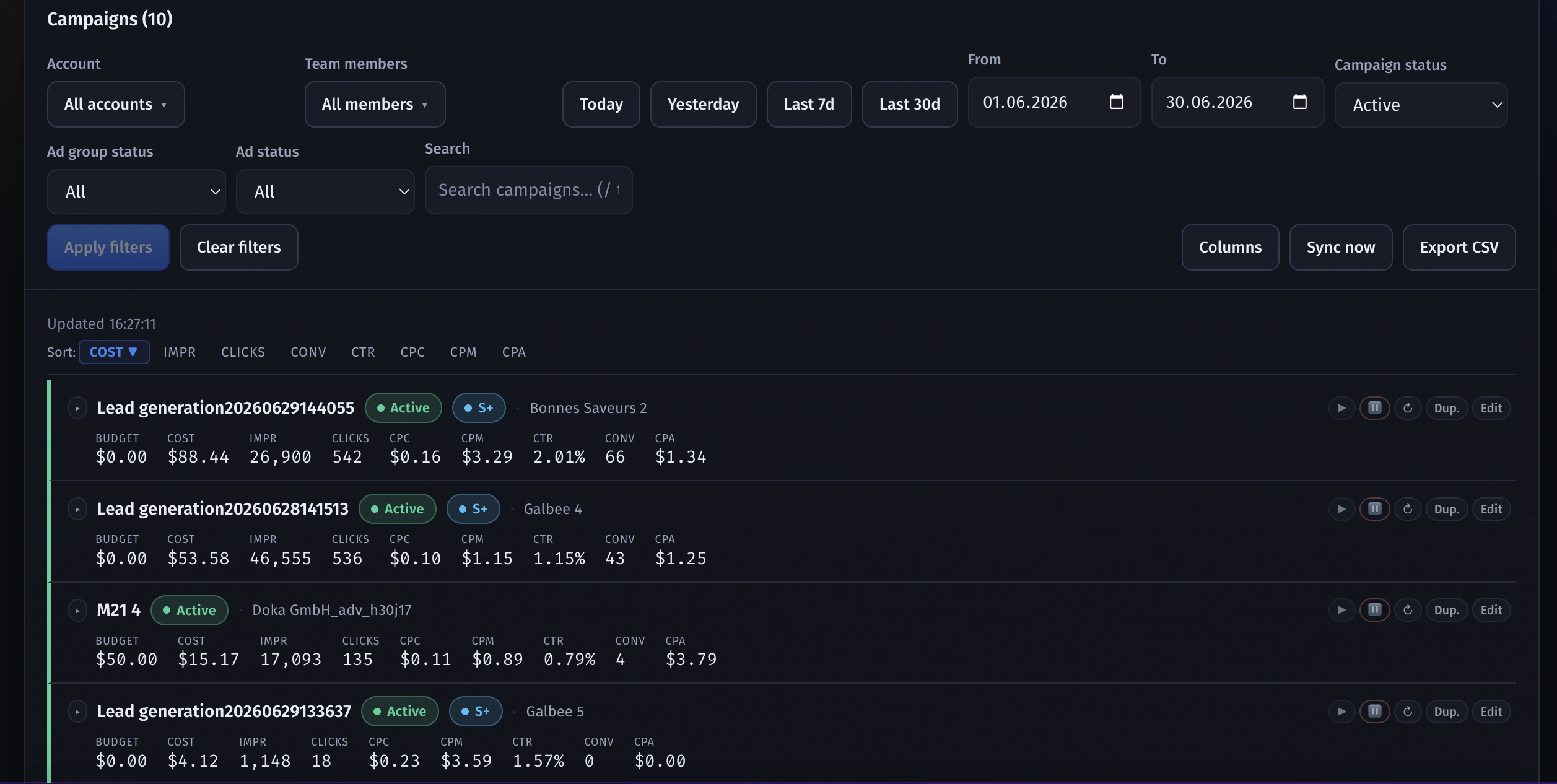 Traffic Place Dashboard Interface